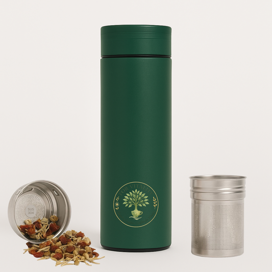 For Vitality® 16 oz Double Walled Insulated Travel Flask with Tea Infuser (480 mL) – Keeps Drinks Hot & Cold