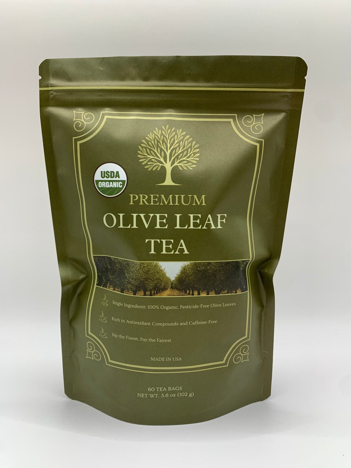 Olive Vitality® Organic Olive Leaf Tea Bag (60 Count | 3.6 oz | 102 g)